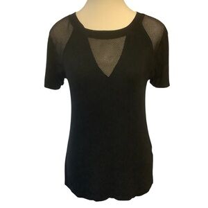 Storm Los Angeles Black Short Sleeve Cut Out Mesh Tee/ Size M